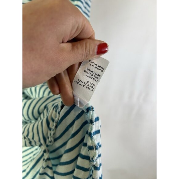 Cut Loose Cotton Linen Striped Flowy Dress Lagenlook Coastal - Picture 6 of 7